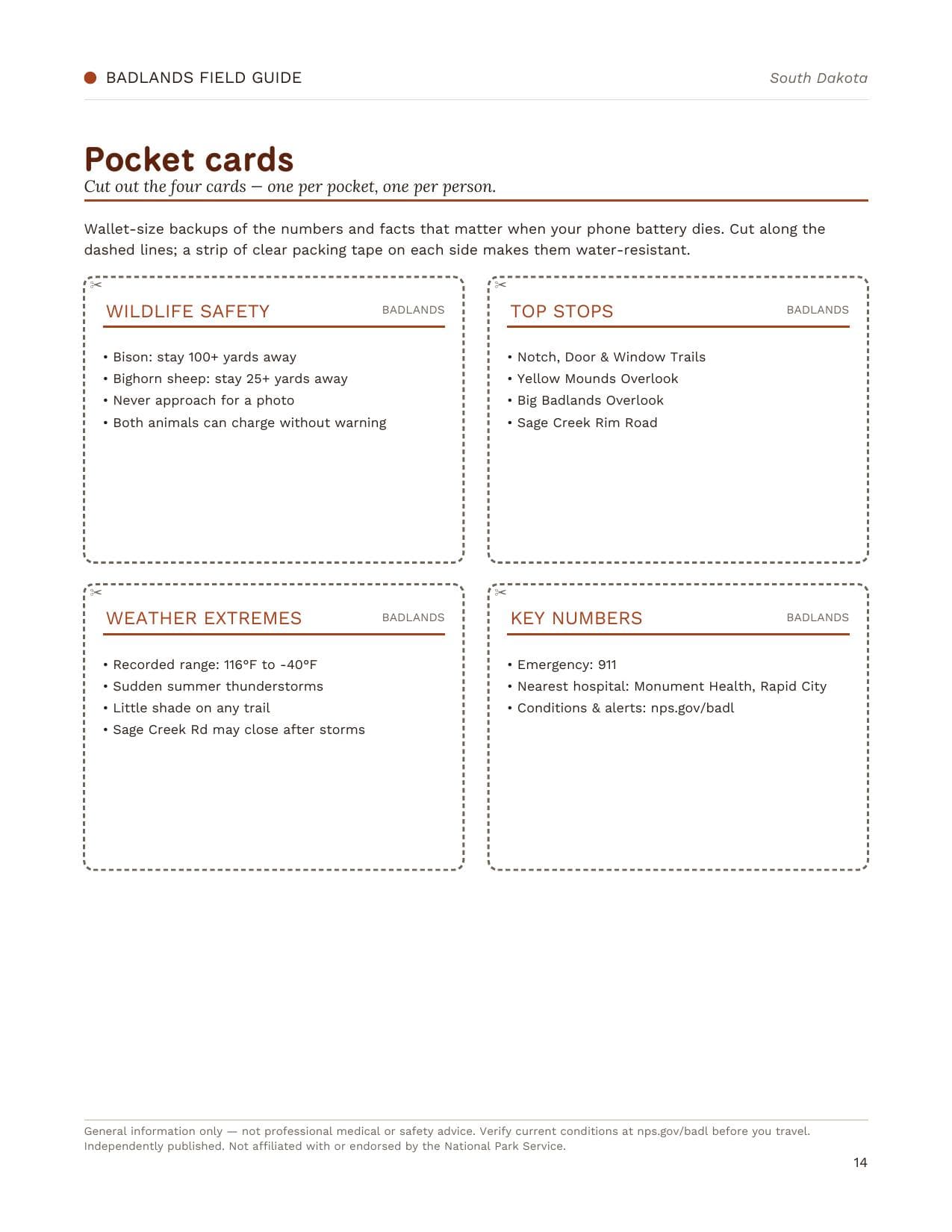 Sample page 3 from the Badlands guide
