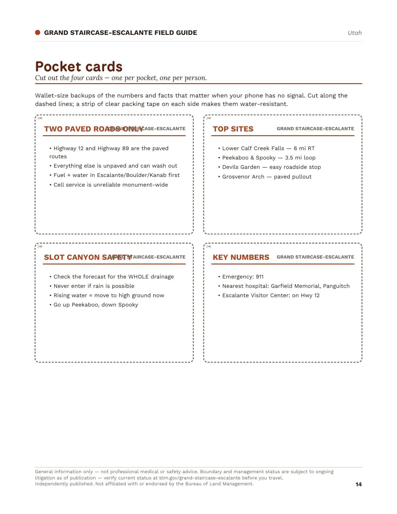 Sample page 3 from the Grand Staircase-Escalante guide