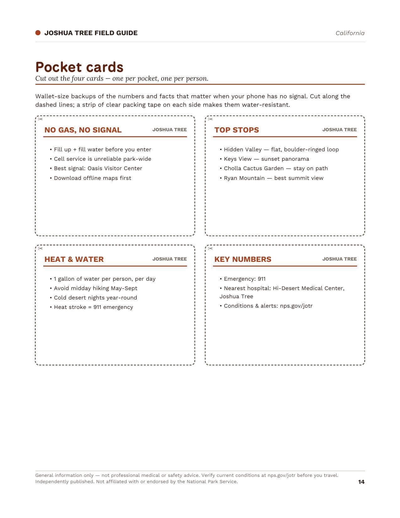 Sample page 3 from the Joshua Tree guide