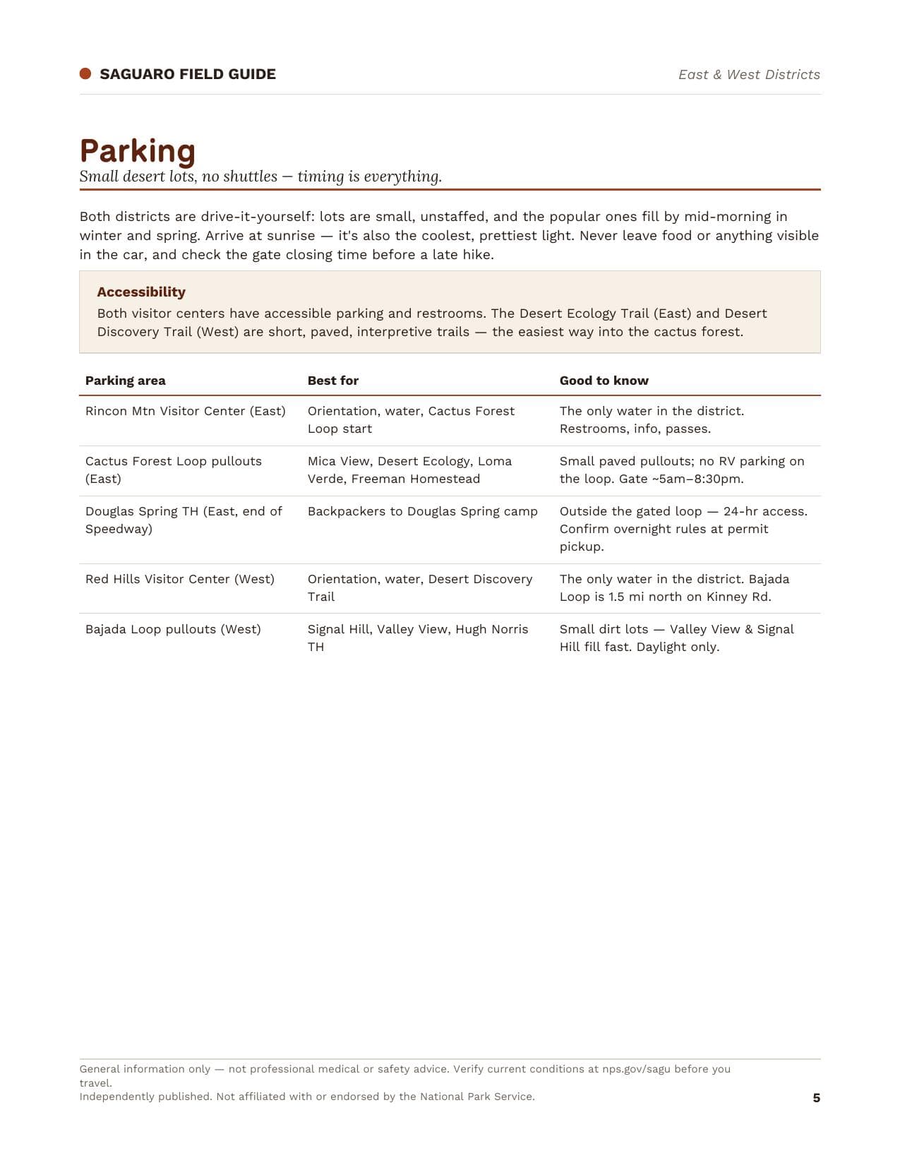 Sample page 2 from the Saguaro guide