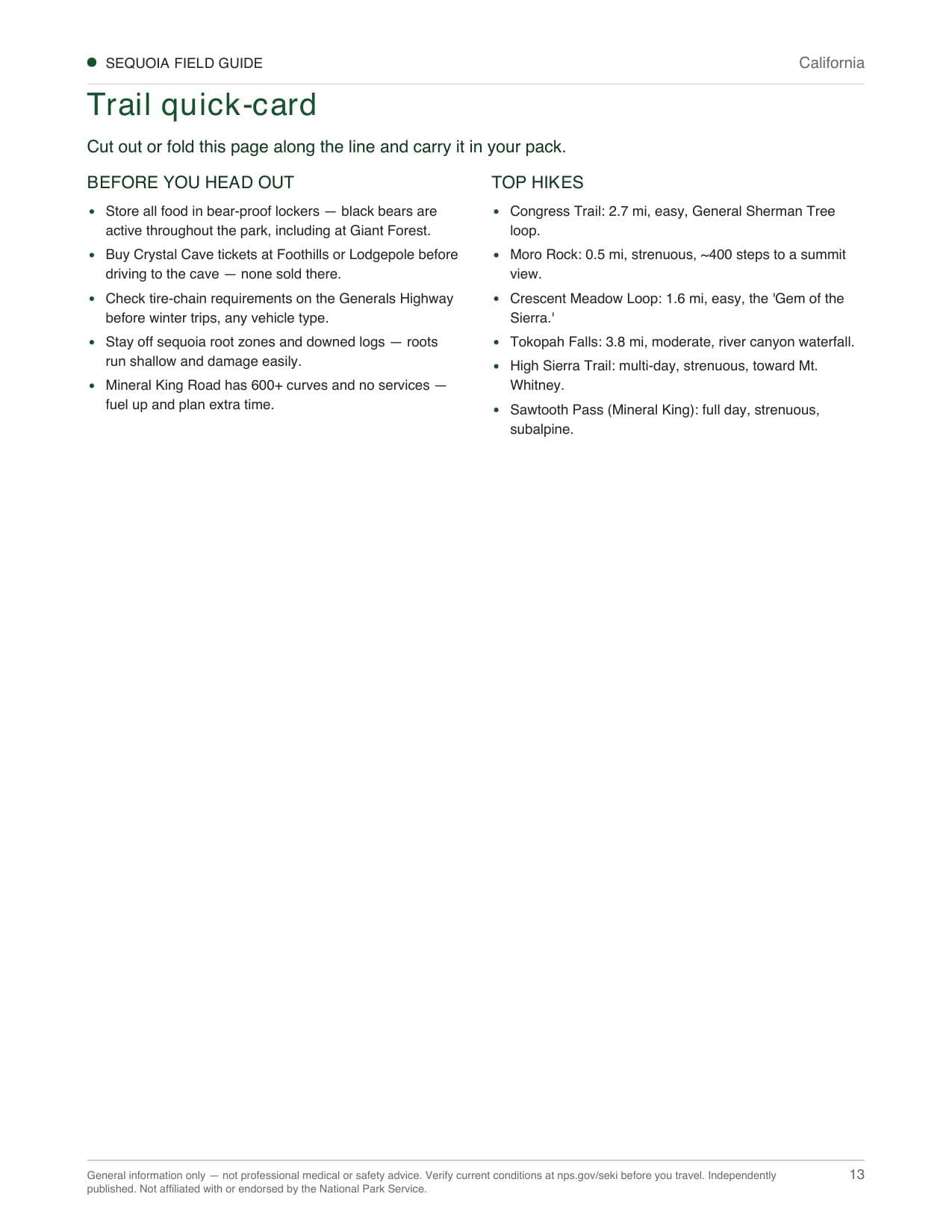 Sample page 3 from the Sequoia guide