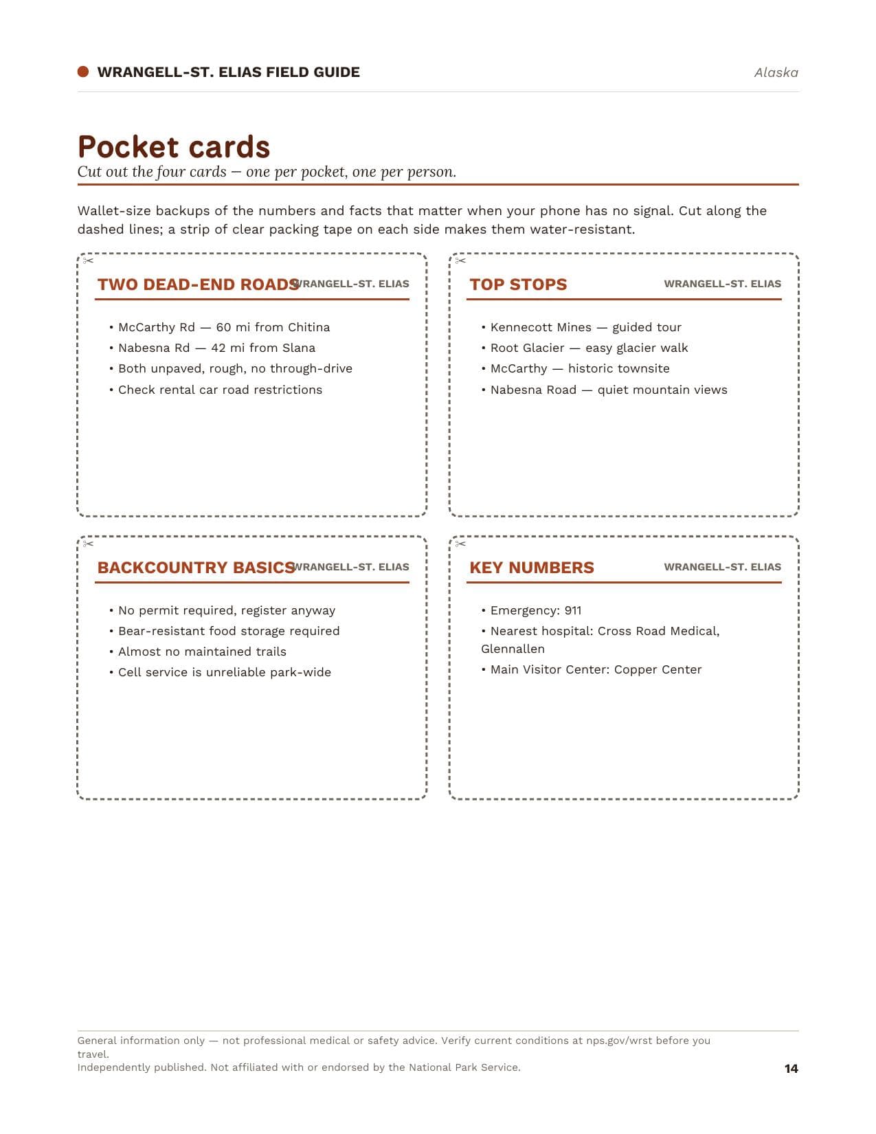 Sample page 3 from the Wrangell-St. Elias guide