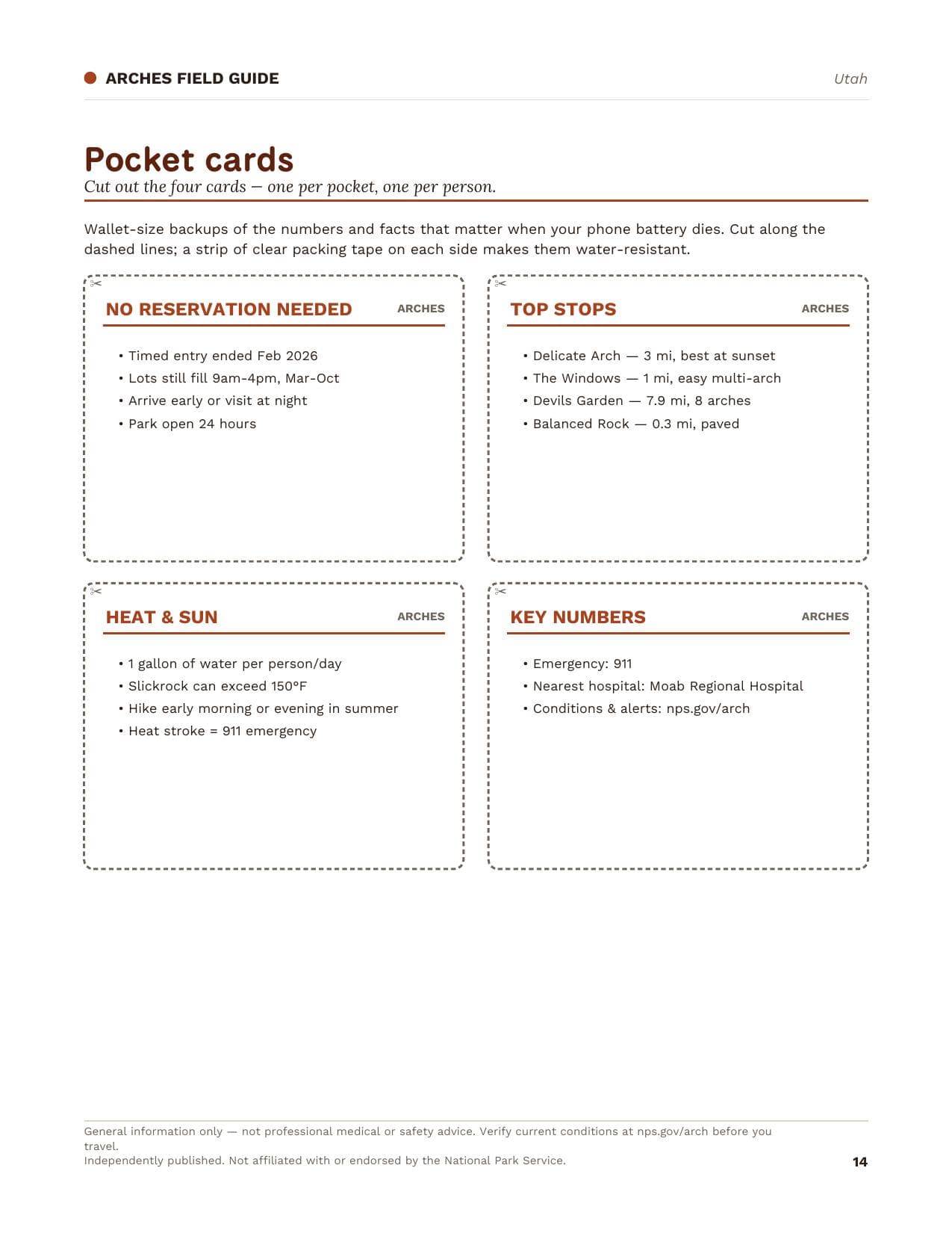 Sample page 3 from the Arches guide