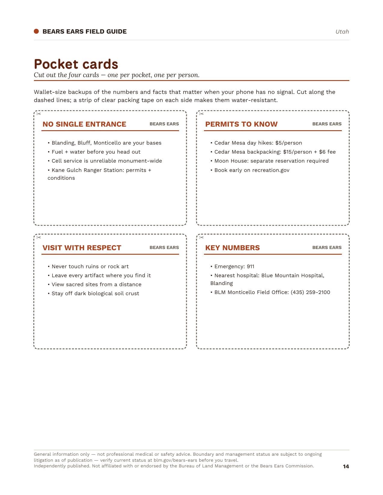 Sample page 3 from the Bears Ears guide