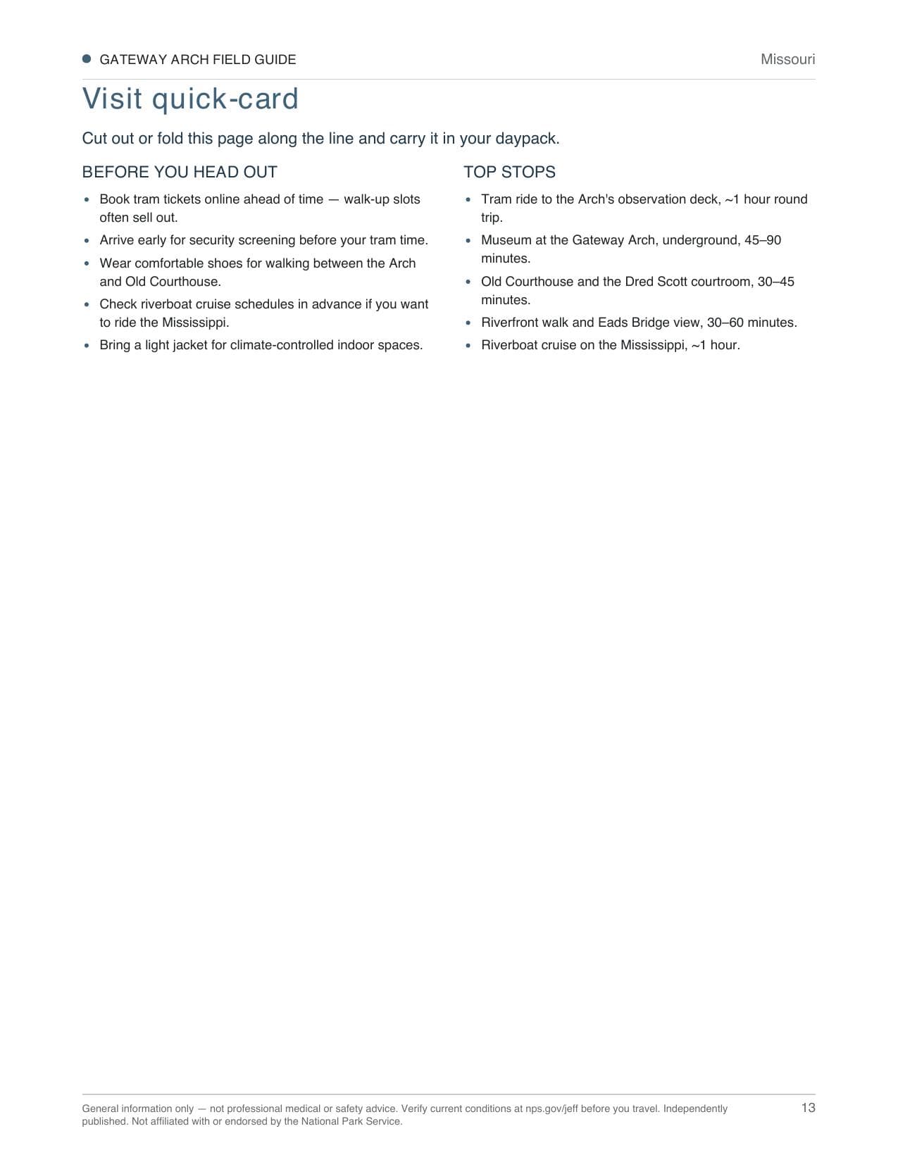 Sample page 3 from the Gateway Arch guide