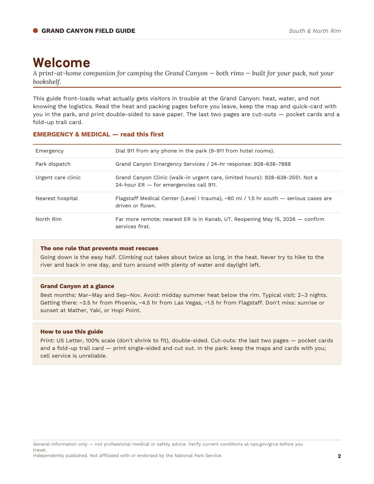Welcome & emergency info