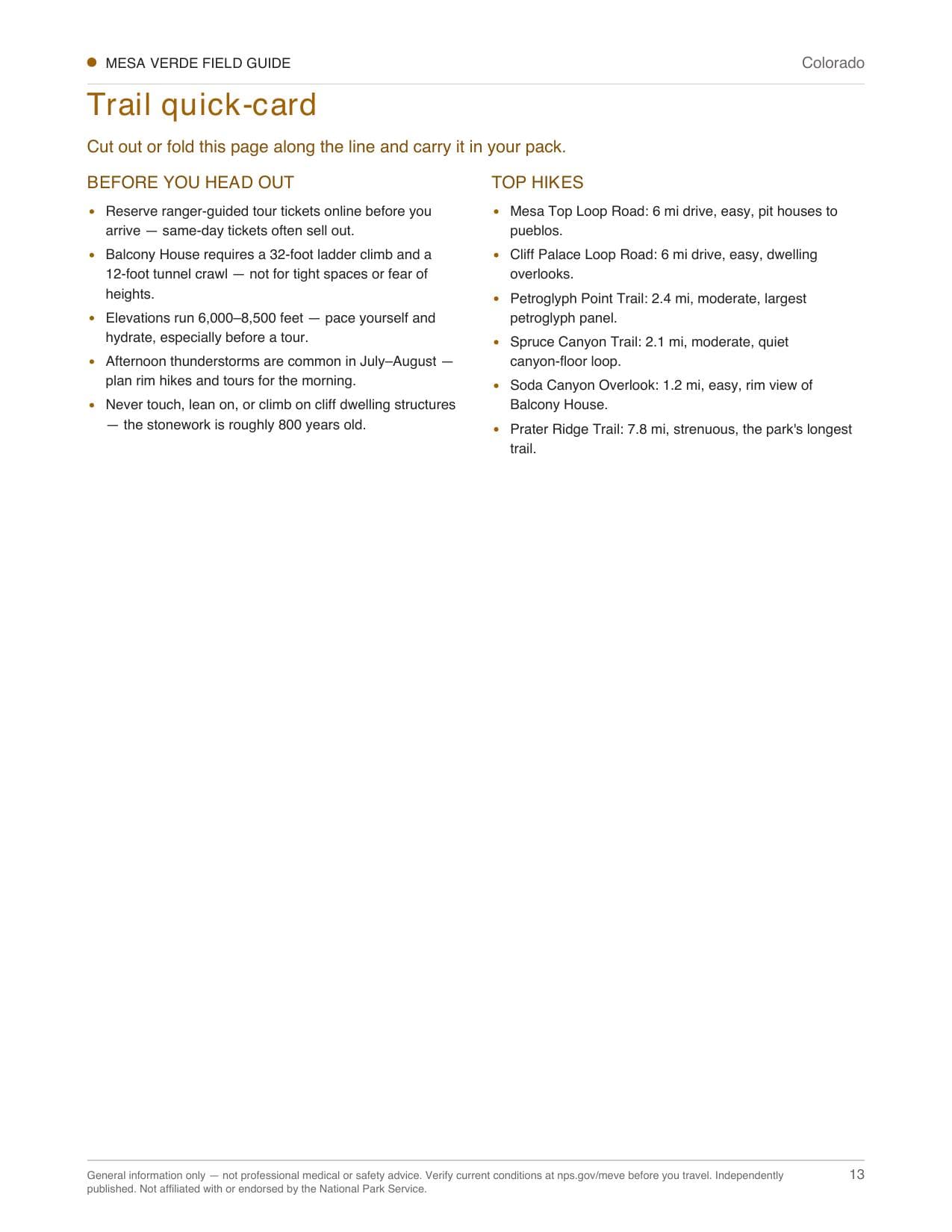 Sample page 3 from the Mesa Verde guide