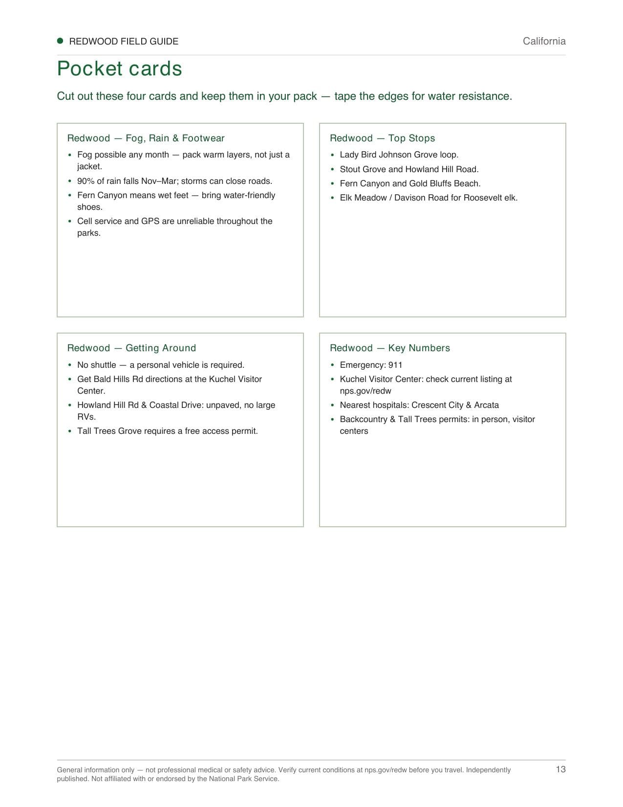 Sample page 3 from the Redwood guide